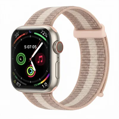 Produktbild von Smartwatch Armband für Apple Watch Series 1 42mm Nylon Textil Band Ersatzband Wechselband Klettverschluss flexibel atmungsaktiv Rosa