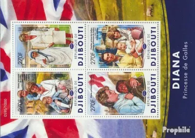 Produktbild von Briefmarken Dschibuti 2016 Mi 979-982 Kleinbogen (kompl. Ausg.) postfrisch Prinzessin Diana