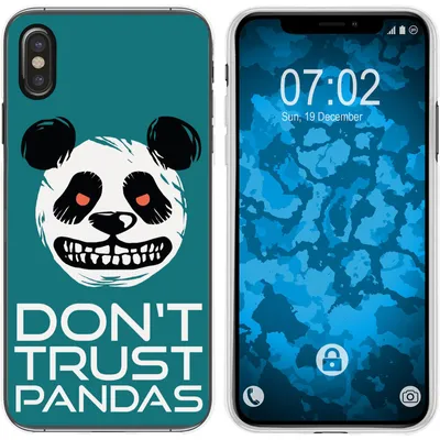 Produktbild von PhoneNatic Case kompatibel mit Apple iPhone Xs Max Silikon-Hülle Crazy Animals Panda M2