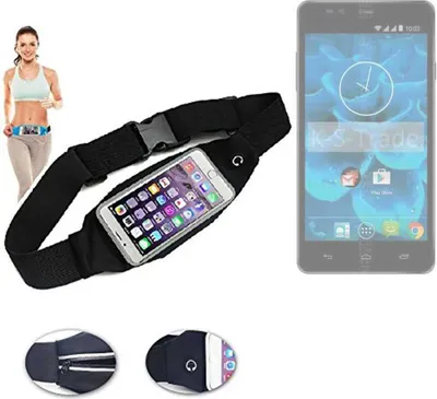 Produktbild von K-S-Trade Jogging-Armband kompatibel mit Qilive Q4 5.5 Gürteltasche Umhängetasche Bauchtasche schwarz Sport Running Jogging Fitness Laufen Exercise