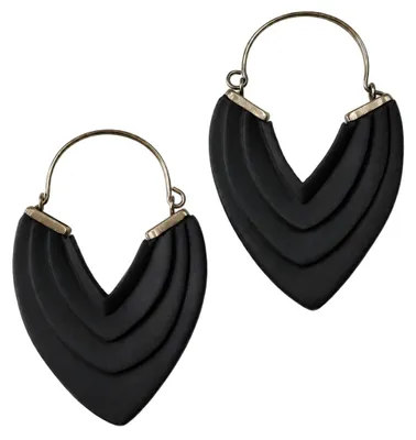 Produktbild von Boho Ohrringe, Ethno Holzcreolen, Schwarz - Modell 6, 7*4*0,5 cm, Ohrringe + Ohrstecker Modeschmuck