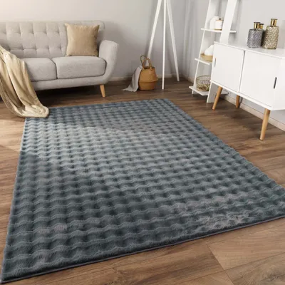 Produktbild von Paco Home Teppich Wohnzimmer Schlafzimmer Hochflor 3D Effekt Modern Rautenmuster Weich 160x220 cm