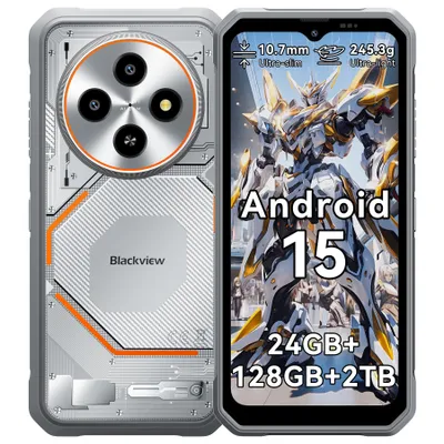 Image de Téléphone portable outdoor Blackview FORT 2, 6,56 pouces, 24 Go + 128 Go/2 To, ultra-fin (10,7 mm), Android 15, IP68/IP69K, 5 000 mAh, 90 Hz, 4G double bande/NFC/OTG/GPS/245 g, 16 Mpx + 13 Mpx