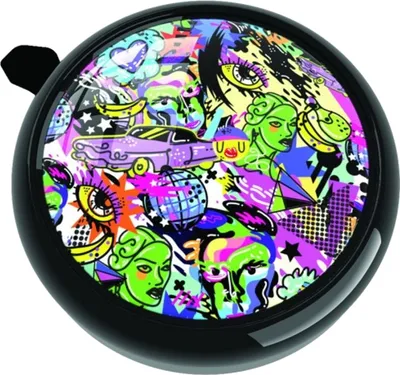 Produktbild von Liix Fahrradklingel Big Colour Bell , Psychobelly - Schwarz