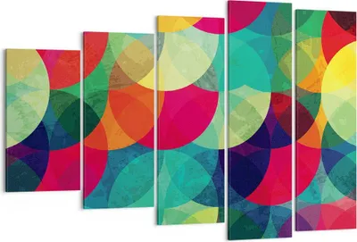 Produktbild von Bild auf Leinwand - Leinwandbild - 5 Teile - Farben Räder Abstraktion - 150x100cm - Wand Bild - Wanddeko - Wandbilder - Leinwanddruck - Bilder - Wanddekoration - Leinwand bilder - EG150x100-4701
