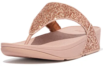 Produktbild von FITFLOP Lulu Glitzer-Zehentrenner aus PolyurethanGlitzer ROSE 38