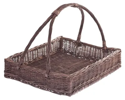 Produktbild von Weiden-Serviertablett mit Griff, dunkelbraun