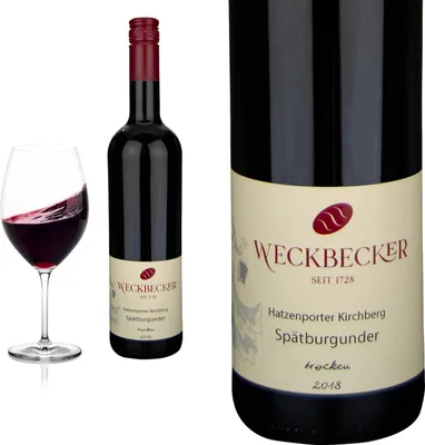 Produktbild von 2018 Mosel Spätburgunder Hatzenporter Kirchberg von Weingut Weckbecker - Rotwein