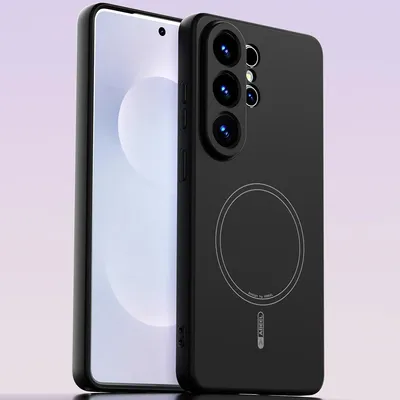 Produktbild von Magnetische Handyhülle für Samsung Galaxy S26 Ultra, MagSafe kompatible, Flüssig Silikon Stoßfest Kratzfest Hülle Schwarz