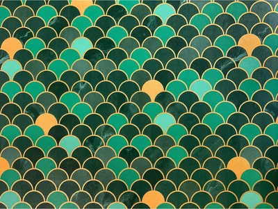 Produktbild von Klebefolie Möbel 45x50 cm - Schale Grün/Gold - Möbelfolie selbstklebend in Deko-Stil - Folie für Möbel zur schnellen Renovierung von Türen, Schränken und Regalen - Möbelfolie dekorativ und pflegeleicht