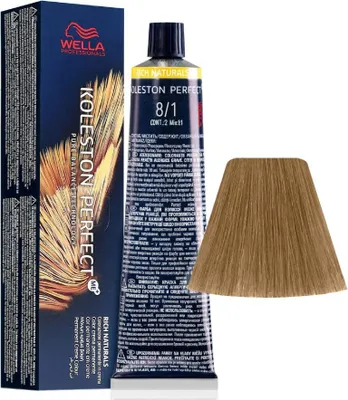 Obrázek produktu pro Wella Koleston Perfect ME+ Rich Natural, Blonďatá, 8/1, Ženy, 60 ml, Všechny vlasy, Lesklý