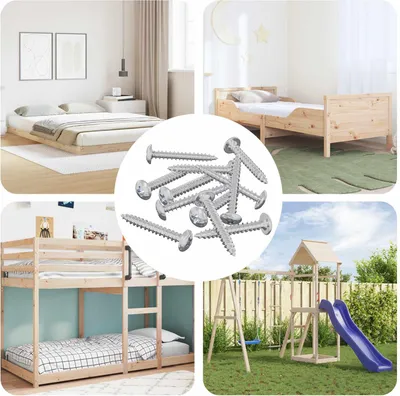 Image de vidaXL Vis à bois 8451 pcs Argent Acier