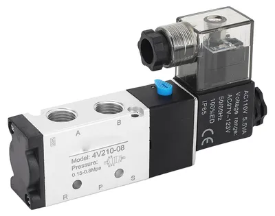 Zdjęcie produktu dla 4V210-08 Elektromagnetyczny zawór, 2 pozycje, 5-drożny sterownik cylindrów, pneumatyczny, AC110 V