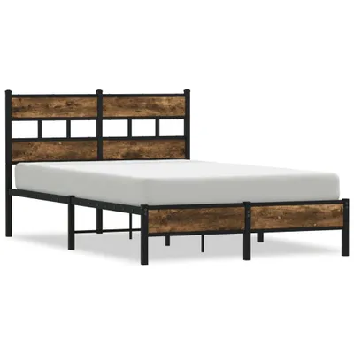 Produktbild von vidaXL Bettgestell ohne Matratze mit Kopfteil Sonoma-Eiche 120x200 cm