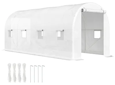 Image de Kweekkas – 8 m² – Structure métallique – Film et fenêtres en polyéthylène résistant aux UV