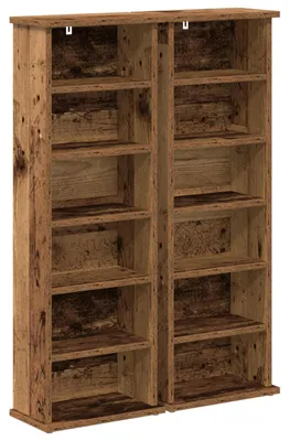 Obrázok produktu pre vidaXL Regál na CD, 2 kusy, umelý drevodeň, 60 x 17 x 92 cm