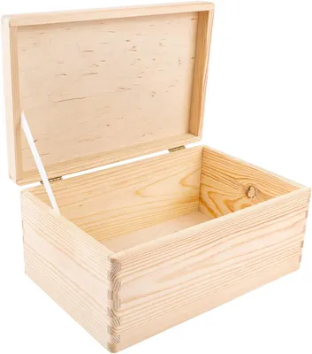 Produktbild von Drevená krabička s vekom Creative Deco | 30x20x14 cm (+/- 1cm) | bez úchytiek | Prírodná | Drevená krabička na dokumenty, hračky, náradie