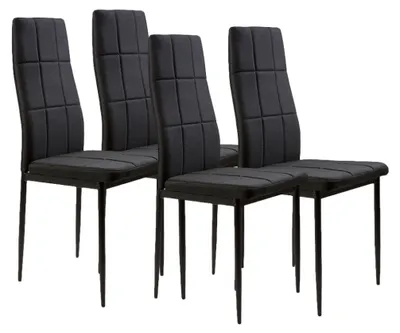 Obrázek produktu pro ModernHome DC860 Sada 4 ks jídelních židlí, černá
