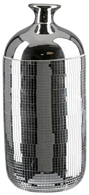 Imagen del producto de Jarrón "Disco" de la marca Gilde, de cerámica, color plateado, unidad de venta: 1, altura: 35,5 cm, diámetro: 15,5 cm. Código: 34575. Número de artículo: 4063387345757