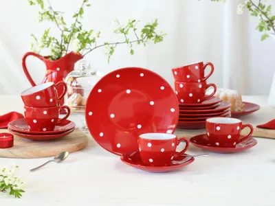 Obrázok produktu pre CreaTable, 24594, Polka Dots Bunt, kávový servis 18-dielny, kamenina