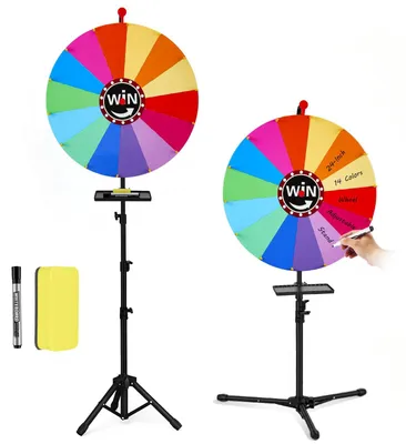 Imagen del producto de Rueda giratoria de 61 cm con 14 colores, ajustable en altura de 120 a 200 cm