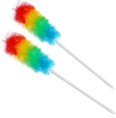 Produktbild von Stoffabzieher mit Teleskopstiel – Stoffentferner, langer Stiel – Reinigung im Haushalt – Verstellbare Länge – 85-122 cm – Regenbogenfarben