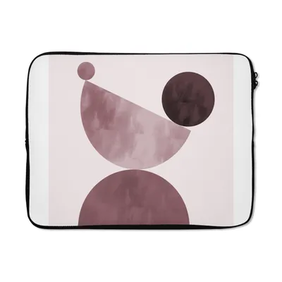 Produktbild von MuchoWow® Laptop Hülle 17 Zoll Laptoptasche Formen - Abstrakt - Pastell - Rosa - Zipper - Schutzabdeckung