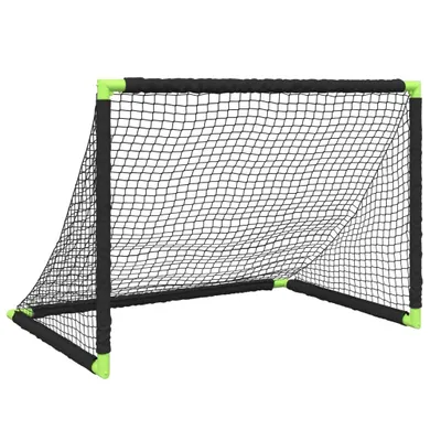 Image de vidaXL But de football pour enfants Pliable Noir 90x64x64 cm