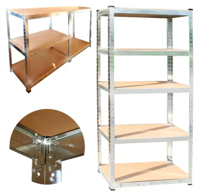 Produktbild von Steckregal Lagerregal Kellerregal Werkstattregal Regal DIY Stecksystem 5 Böden (170x75x30 cm / 350 kg)