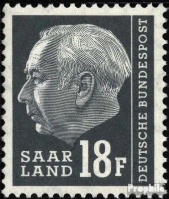 Produktbild von Briefmarken Saarland 1957 Mi 416 postfrisch Bundespräsident Heuss (II)