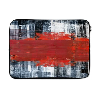 Produktbild von MuchoWow® Laptop Hülle 13 Zoll Gemälde - Abstrakt - Rot - Öl Laptoptasche - Laptophülle - Sleeve - Rundumschutz