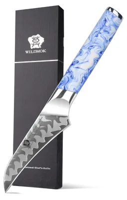 Schälmesser 9,2 cm, 7-lagiger 10Cr15CoMoV-Stahl, Harzgriff