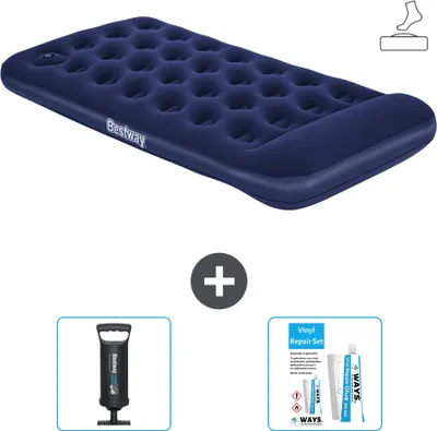 Immagine prodotto di Materasso gonfiabile Bestway - 1 persona - 99 x 188 x 28 cm - Blu - Accessori inclusi