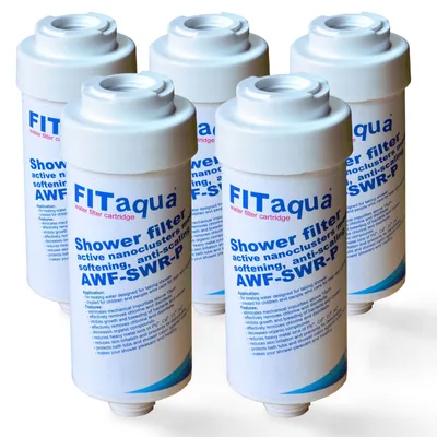 Produktbild von 5x Duschfilter FitAqua, Wasserfilter zum Wohle Ihrer Haut AWF-SWR-P