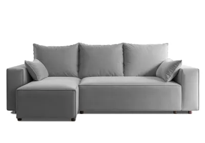 Produktbild von 4ALLHOME Ecksofa mit Schlaffunktion TOBI, Couch, Sofa mit Bettkasten, Eckcouch, L-Form Velo 633 Hellgrau
