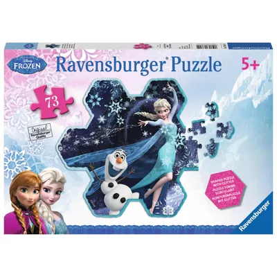 Produktbild von Ravensburger Puzzle Disney Frozen - Elsas Schneeflocke, 73 Teile, Schneeflockenform, Glitzer-Effekt, 38 x 34 cm, ab 5 Jahren