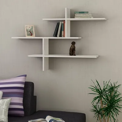 Immagine prodotto di Maliksi - Mensola, 123x22x81h cm Bianco, 4 Ripiani