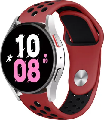 Produktbild von Strap-it Samsung Galaxy Watch 5 - 44mm Sportarmband (Rot/Schwarz)