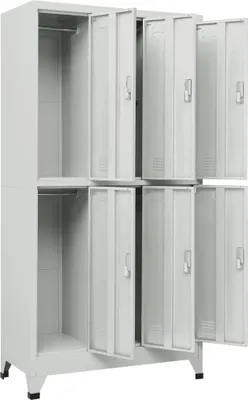 Obrázok produktu pre vidaXL Skrinka so 6 priehradkami Oceľ 90x45x180 cm Sivá