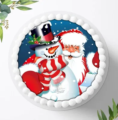 Produktbild von Für die Geburtstags Torte ein Tortenaufleger, Zuckerbild mit dem Motiv: Weihnachten, Essbares Foto für Torten, Fondant, Ø 20cm, 0354w