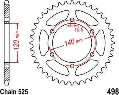 Produktbild von Kettenrad 45 Z Teilung 525 für KAWASAKI W ZR ZR-7 ZX-6R SUZUKI GSX-R