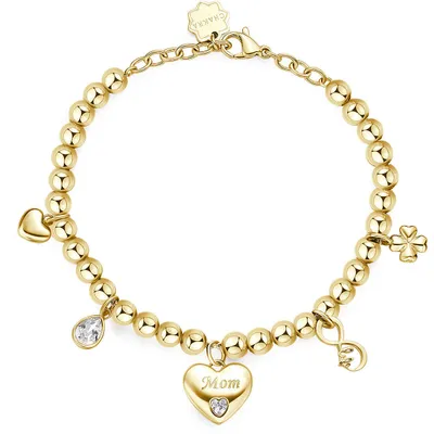 Produktbild von Mutter Chakra Charms Gold plattiert Ball Armreif BHKB166