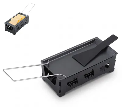 Raclette-Kaasschmelzer mit Kerzen, Kohlenstoffstahl, 18,5 x 9,2 cm