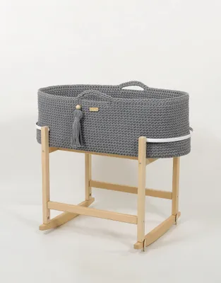 Image de Berceau boho - berceau pour bébé fait à la main - matelas antibactérien pour plus de sécurité