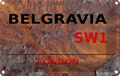 Produktbild von vianmo Blechschild 20x30 cm Street Belgravia SW1 Abenteuer Reisen England Urlaub