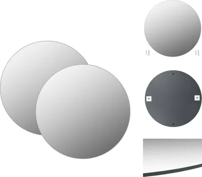 Immagine prodotto di vidaXL Specchio da parete 2 pezzi 70 cm vetro rotondo - Specchio
