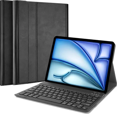 Image de Cazy Housse pour Tablette avec Clavier compatible avec iPad Air 5 (2022) / Air 4 (2020) - Étui Clavier Bluetooth AZERTY - Noir