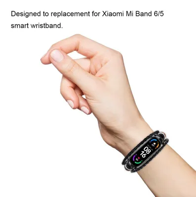 Immagine prodotto di Bracciale di ricambio per smartwatch Xiaomi Mi Band 6/6 NFC 5, cinturino in pelle con perline, stile etnico, bracciale personalizzabile
