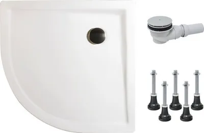 Produktbild von SCHULTE Extraflaches Viertelkreis-Duschwannen Komplettset ExpressPlus 100 x 100 x 3,5 cm alpinweiß glänzend EP212057 04