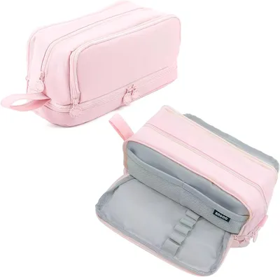 Produktbild von Federmäppchen, große Kapazität, 22 x 9,5 x 10 cm, rosa, 4 Fächer, für Schulmaterialien